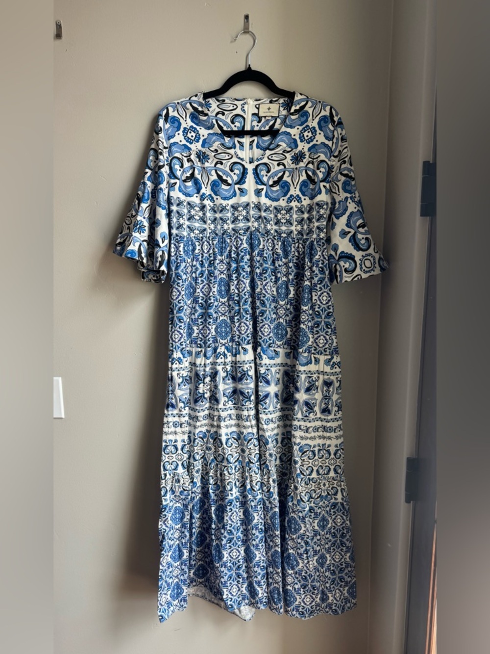 Tuckernuck Majolica Tile Ginger Maxi Dress M Boho Resortwear Euro Summer Coastal - Picture 4 of 8